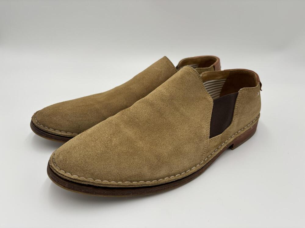 J Shoes Slip-On Shoes Mens Size 12 Beige Suede Leather Lined Cushioned Casual